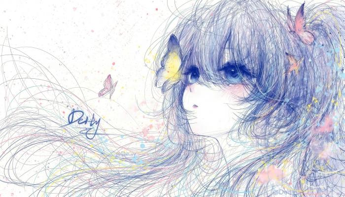 电脑壁纸 动漫 少女发丝 蝴蝶 绘画 4K动漫壁纸 电脑桌面 高清壁纸 壁纸下载 壁纸大全