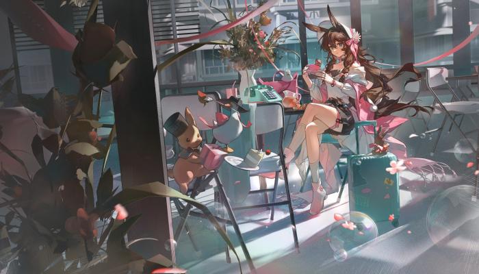 电脑壁纸 动漫 明日方舟阿米娅 兔女郎 游戏女孩 坐着 4K壁纸 电脑桌面 高清壁纸 壁纸下载 壁纸大全