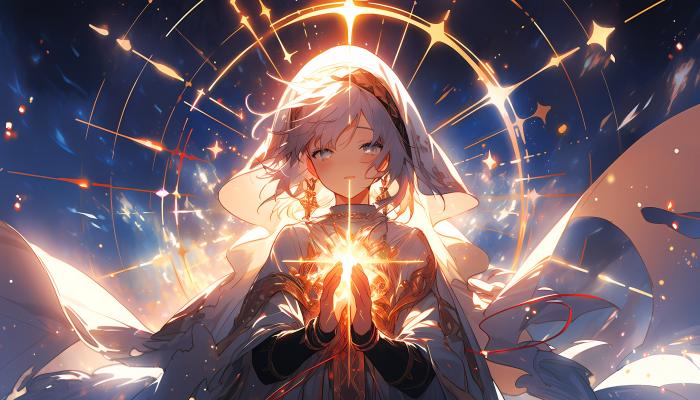 电脑壁纸 魔法，少女，酷炫，释放法术的动漫少女 电脑桌面 壁纸大全 高清壁纸 壁纸下载