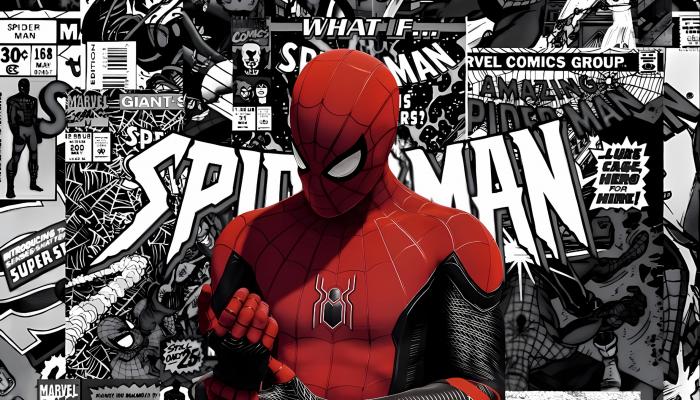 电脑壁纸 动漫 插画 漫威 漫威宇宙 漫画元素 漫画风格 红色战衣 英雄形象 蜘蛛侠 蜘蛛侠战衣 蜘蛛侠海报 蜘蛛标志 超级英雄 黑白背景 电脑桌面 高清壁纸 壁纸下载 壁纸大全